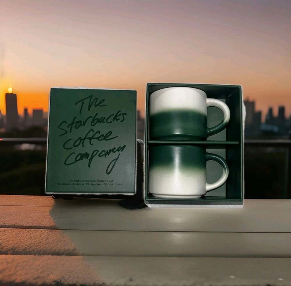 NIB Starbucks Holiday 2025 Limited Edition Ceramic Espresso Demi Set 3oz Cups